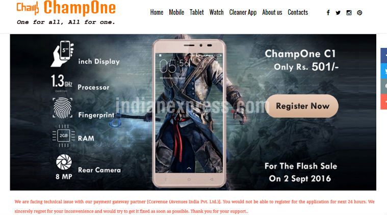 ChampOne, Rs 501 smartphone, ChampOne S1 Rs 501, ChampOne C1, ChampOne C1 price, ChampOne C1 features, ChampOne C1 specifications, Docoss, Freedom 251, Namotel Acche din, smartphones, technology, technology news