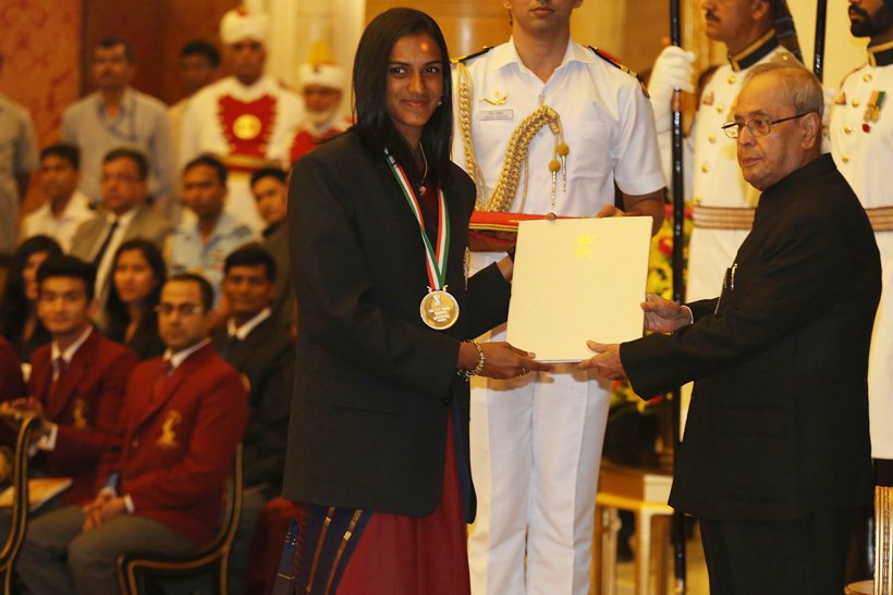 Image result for PV Sindhu, Sakshi Malik, Dipa Karmakar Conferred Khel Ratna Along With Jitu Rai