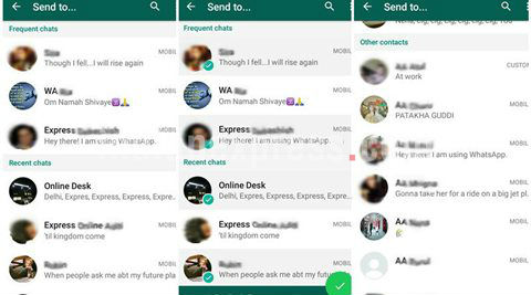 WhatsApp for Android beta brings support for sharing with multiple contacts