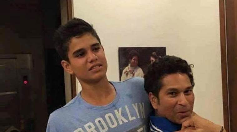 Okay, that's Arjun Tendulkar hugging his father Sachin Tendulkar, not Bieber