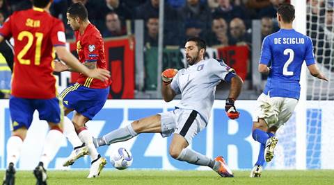 Gianluigi Buffon’s blushes spared as Italy  hold Spain