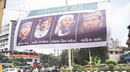 Surat rally: Ahead of Arvind Kejriwal’s visit, banners feature him with Osama bin Laden & Hafiz Saeed