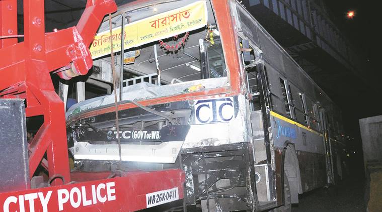 kolkata bus accident, bus accident kolkata, indian express, 