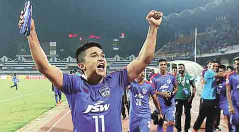 Sunil Chhetri rises to the occasion, literally; Bengaluru FC in  AFC Cup final