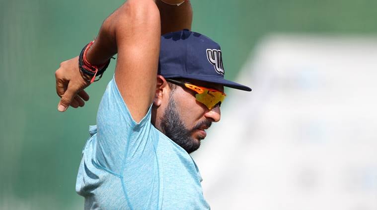 Cricketer Yuvraj Singh practicing in greater noida Stadium on friday before the duleep trophy. Express Photo by Gajendra Yadav, 09/09/2016 *** Local Caption *** Cricketer Yuvraj Singh practicing in greater noida Stadium on friday before the duleep trophy. Express Photo by Gajendra Yadav, 09/09/2016