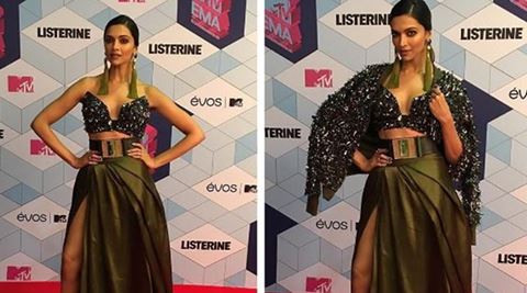 Deepika Padukone turns red carpet green at MTV EMAs, see  pics