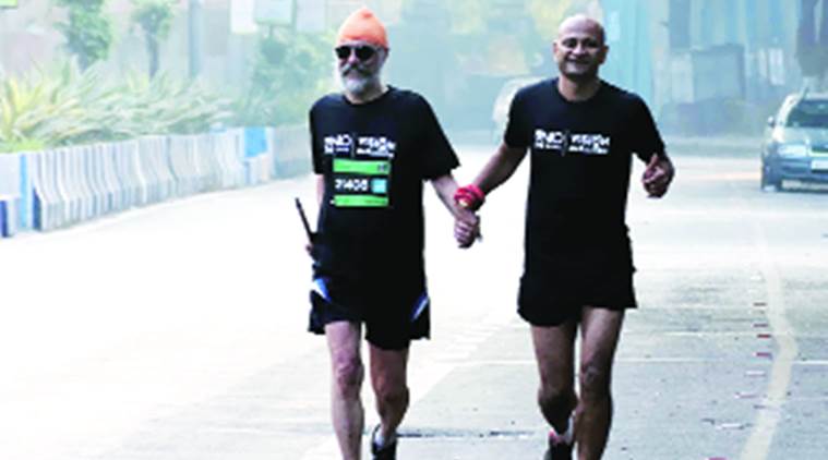 pune, pune blind man runs marathon, pune visually impaired man runs marathon, blind man marathon, pune man marathon, Amarjeet Singh Chawla. Amarjeet Singh Chawla pune, india news