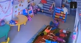 CCTV Footage Of Caretaker Beating A Toddler In Kharghar Daycare Centre