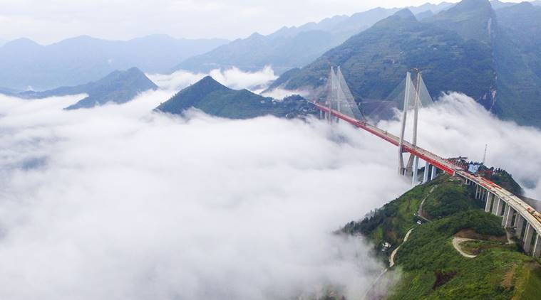 Image result for Beipanjiang bridge, the world’s highest at 1,854 feet, opens in China