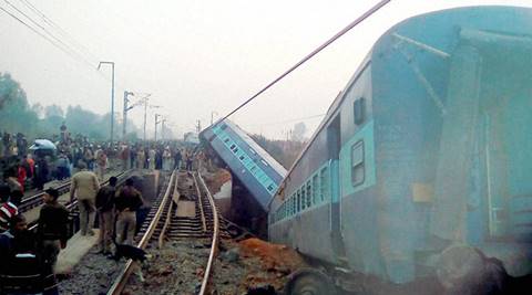 UP: Sealdah-Ajmer train derails, at least 63 injured - The Indian Express