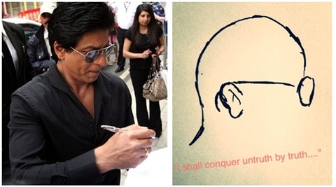 Before Raees’ success bash, Shah Rukh Khan has Mahatma Gandhi on  his mind. See pics