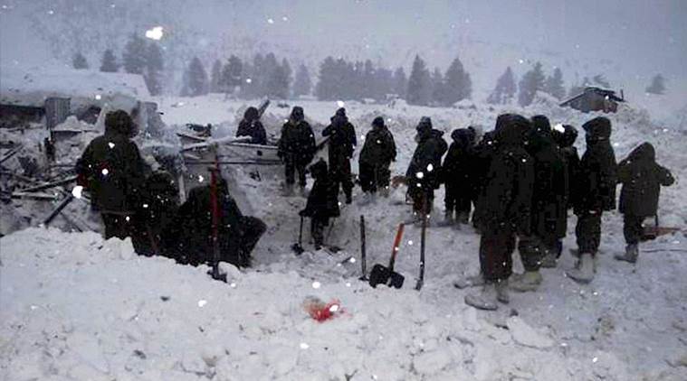  Avalanche, Avalanche in Kashmir, heavy snow, several soldiers trapped-Avalanche, Macchil avalanche, Kashmir avalanche, Jammu and Kashmir avalanche, India news, Indian Express