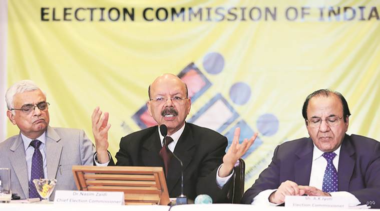 Election Commission, cashless funding, black money, assembly elections, donations to political parties, Nasim Zaidi, black money in elections, India news, Indian Express