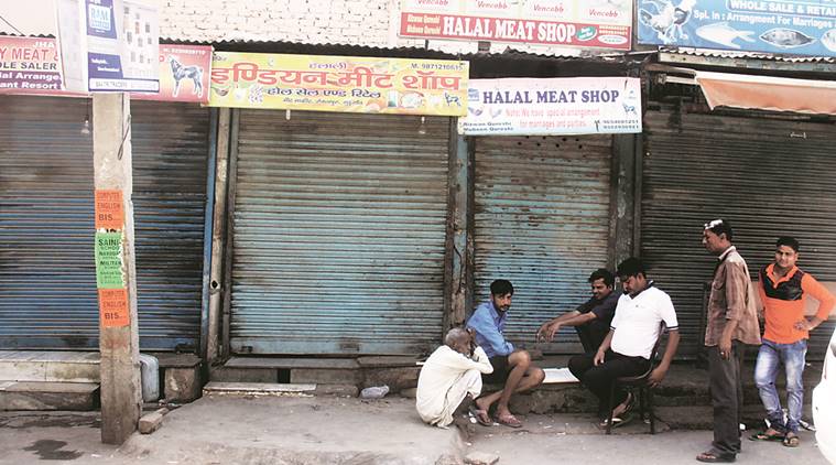 Shiv Sena, meat ban, meat shops closed, gurgaon meat ban, shiv sena meat ban, KFC closed, indian express news, india news, delhi news