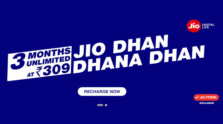 For 309/- Jio Dhan Dhana Dhan offer for Prime Members at Reliance Jio