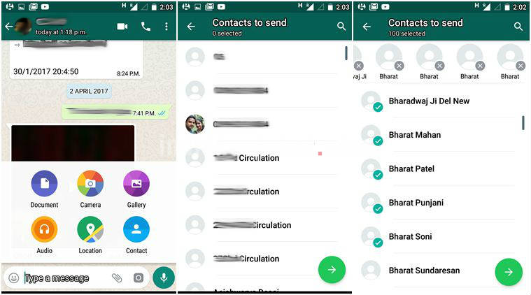 Whatsapp Will Soon Let You Send Multiple Contacts In One Go The Indian Express 4262