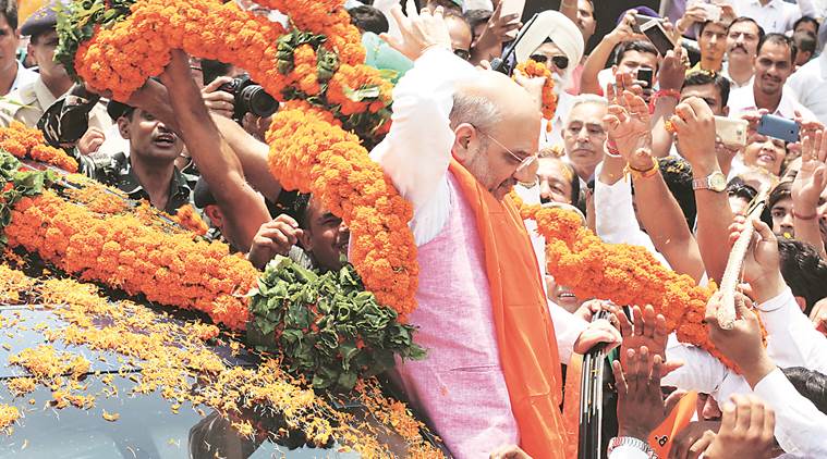 Amit Shah in Chandigarh: Traffic rules tossed in the air under police watch - The Indian Express