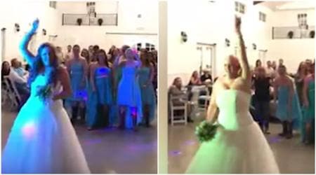 WATCH: Brave bride suffering from cancer throws wig away during her wedding