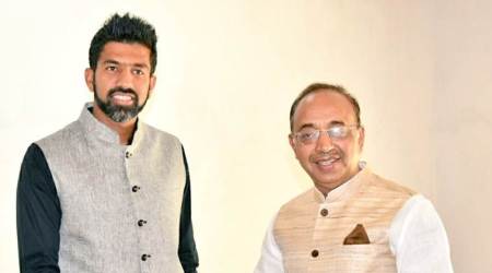 Vijay Goel meets French Open mixed doubles winner Rohan Bopanna to discuss promotion of tennis