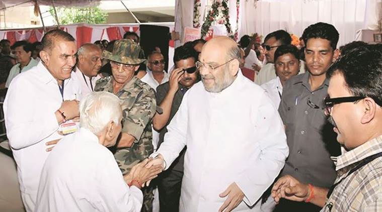 Amit Shah Junagad Visit, Sardar Vallabhbhai Patel Amit Shah, Junagadh Agriculture University, Amit Shah on Congress, Gujarat news, Indian Express News