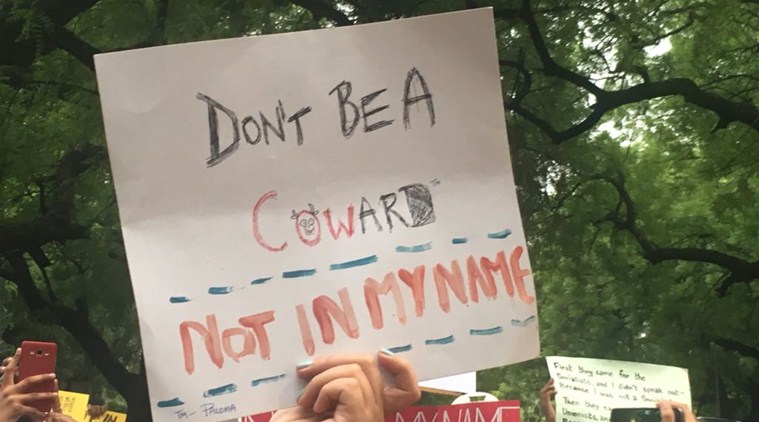 Meanwhile, a smaller protest by one Delhi University professor