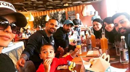 Shikhar Dhawan has lunch with Ajinkya Rahane, Rohit Sharma and families, see pic