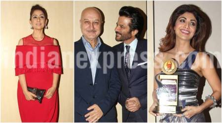 Manisha Koirala, Shilpa Shetty and Anil Kapoor at the Dadasaheb  Phalke Academy Awards
