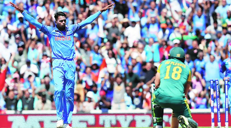 champions trophy, india vs south africa, india vs sa, AB de Villiers, MS Dhoni, Hardik Pandya, indian express, sports news, cricket