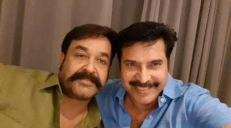 Mohanlal and Mamootty take a selfie, we wonder if they are discussing a film together. See photo