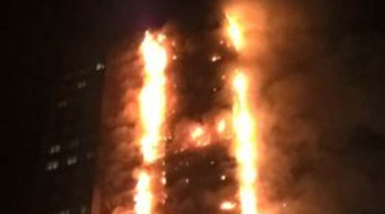 Fire engulfs tower block in west London