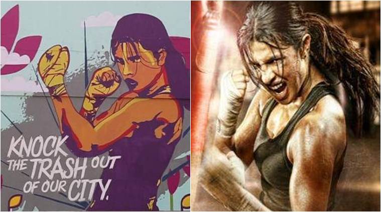 priyanka chopra, swacch bharat abhiyaan, priyanka chopra wall art