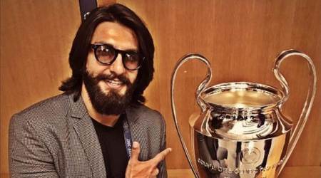 UEFA Champions League Final, Juventus vs Real Madrid: Ranveer Singh poses with trophy in Cardiff, see pics