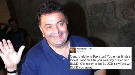 Rishi Kapoor’s ‘We will BLUE you away’ tweet for Pakistan cricket team gets slammed by Twitterati