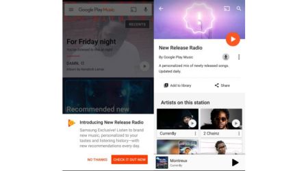 Google Play Music introduces ‘New Release Radio’ for Galaxy S8 series