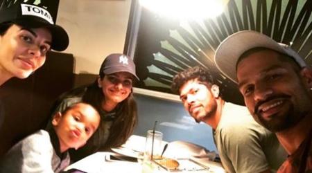 ICC Champions Trophy 2017: Ahead of Pakistan match, Shikhar Dhawan, Umesh Yadav spend time with family; see pic