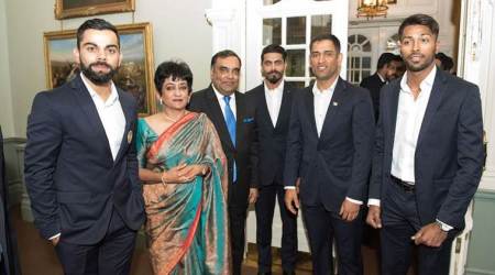 Indian cricket team attends Indian High Commission dinner in London