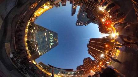 UN headquarters in New York lit up for International Yoga Day