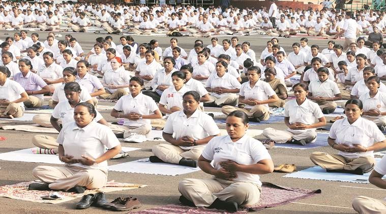 International Yoga Day 2017, BJP-backed Government Employees’ Association , Swasthya Bhawan ground, Sarkari Karmachari Parishad, West Bengal news, Indian Express News