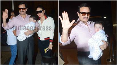 Taimur Ali Khan looks enchanting in his father Saif Ali Khan’s arms as they are ready to set off on a vacation