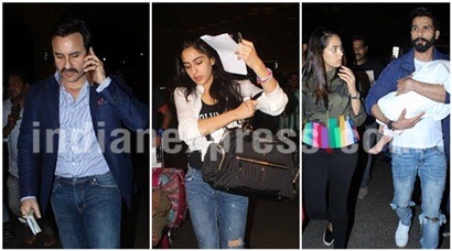 IIFA 2017: Saif Ali Khan travels with daughter Sara Ali Khan, Shahid Kapoor, Mira and Karan Johar also leave for New York