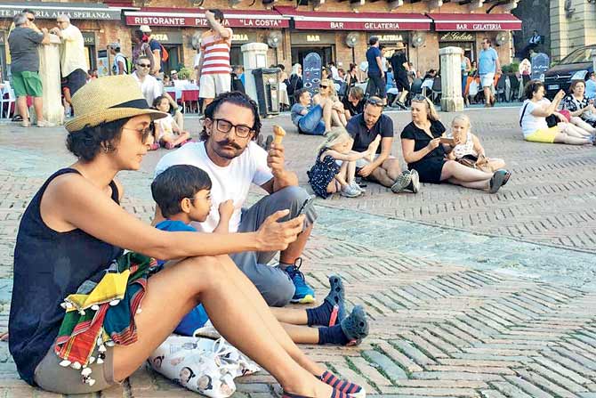 Image result for Aamir Khan has fun with his family at Italy