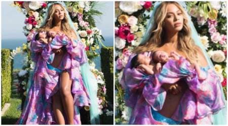 Beyonce shares first glimpse of her twins Sir Carter and Rumi as they turn one month old. See photos