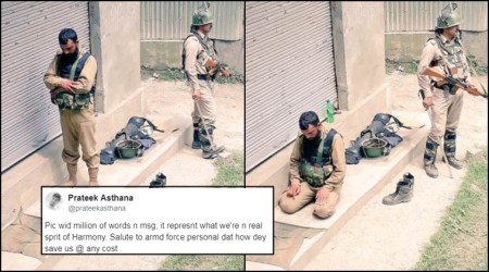 ‘This is real India’: Twitterati hail Kashmir CRPF jawans’ pic of one offering namaz as the other stands guard