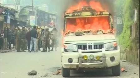 Gorkhaland violence: Protesters torch police vehicle, set govt buildings on fire