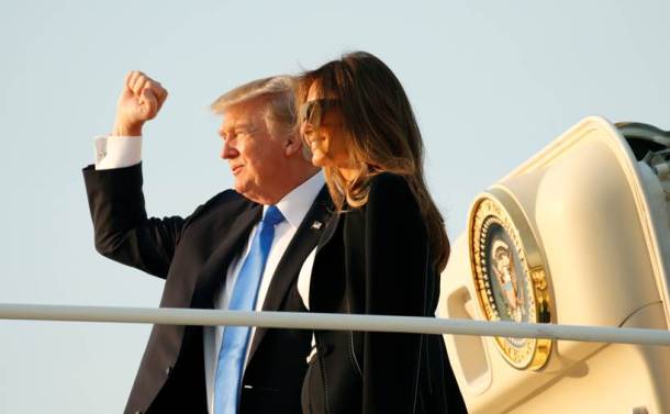 melania trump, donald trump, france, us president, trump france visit, united states, orly airport, paris, air force one, melania dresses, eiffel tower, trump paris tour, indian express