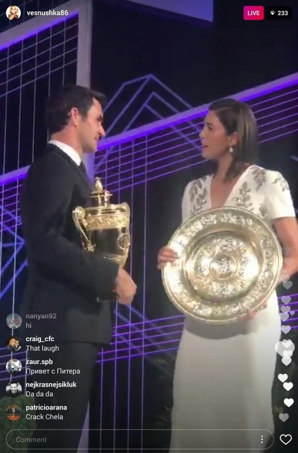 Wimbledon gala, wimbledon champions dinner, wimbledon dinner pics, federer mirka pics, federer muguruza pics, wimbledon gala photos, wimbledon party photos, wimbledon photos, tennis photos