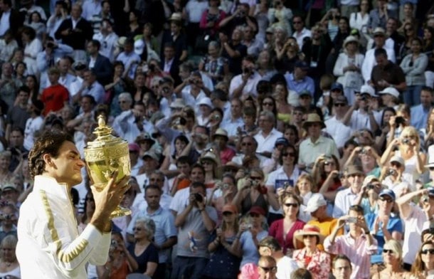 Roger Federer's eight Wimbledon titles in pictures