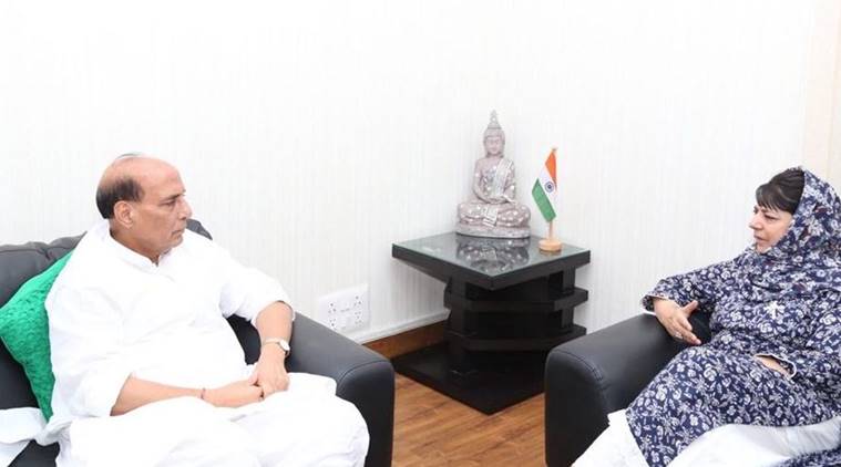mehbooba mufti, rajnath singh, jammu and kashmir, mehbooba rajnath meet, kashmir violence, kashmir news, indian express news