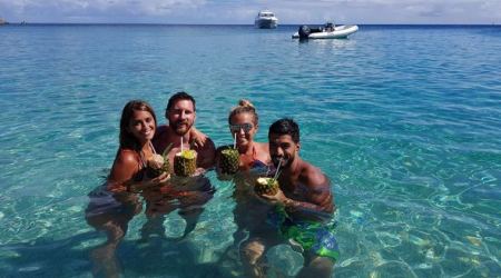 Lionel Messi receives surprise visit from Luis Suarez on family vacation
