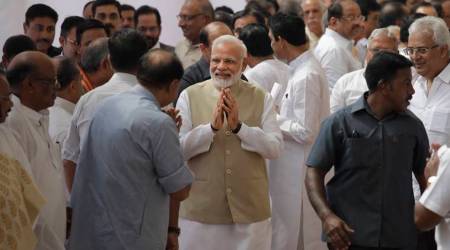 PM Modi greets opposition leaders on the opening day of monsoon session